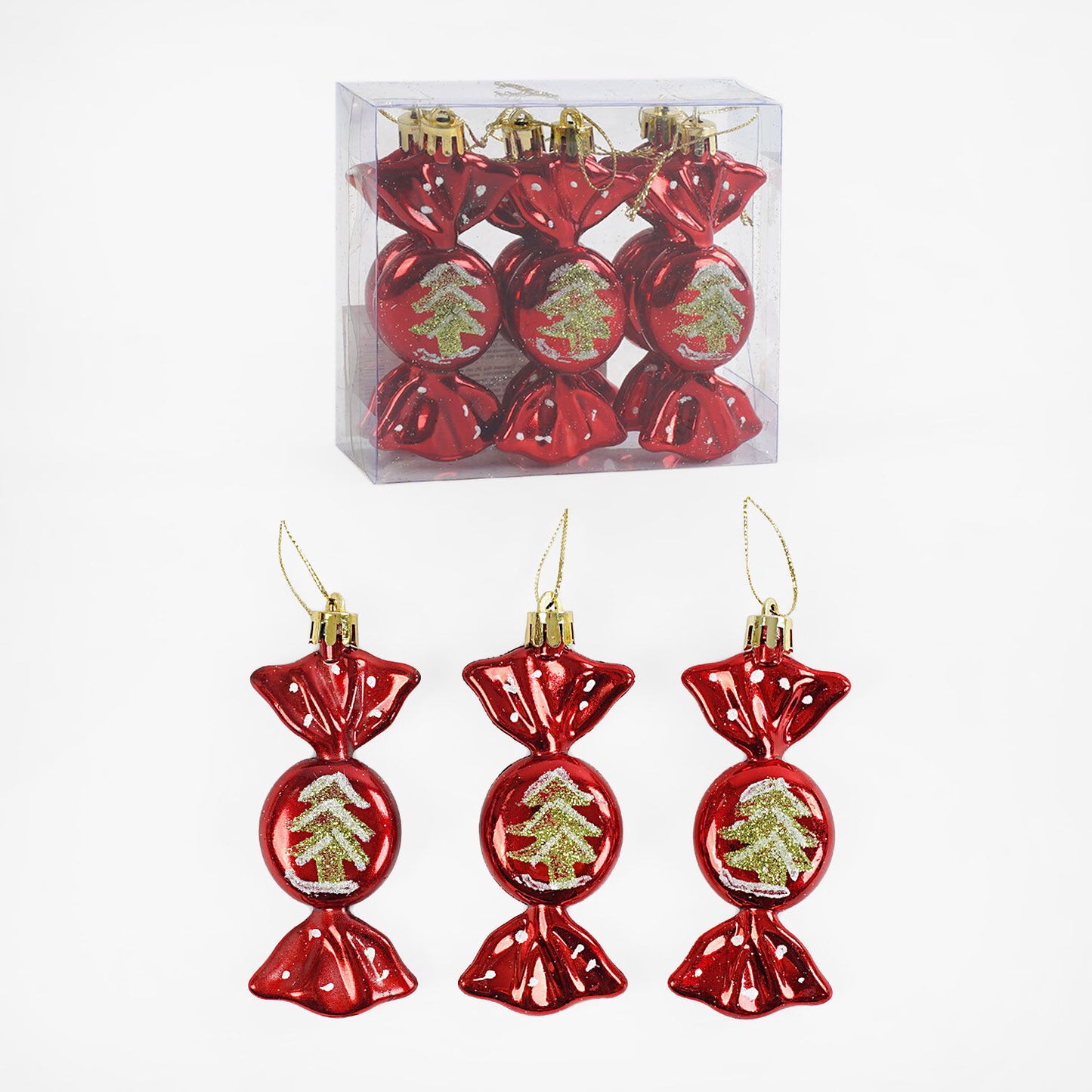 C 67177 Candy Christmas Ornaments, 9.5 cm, 6 pcs