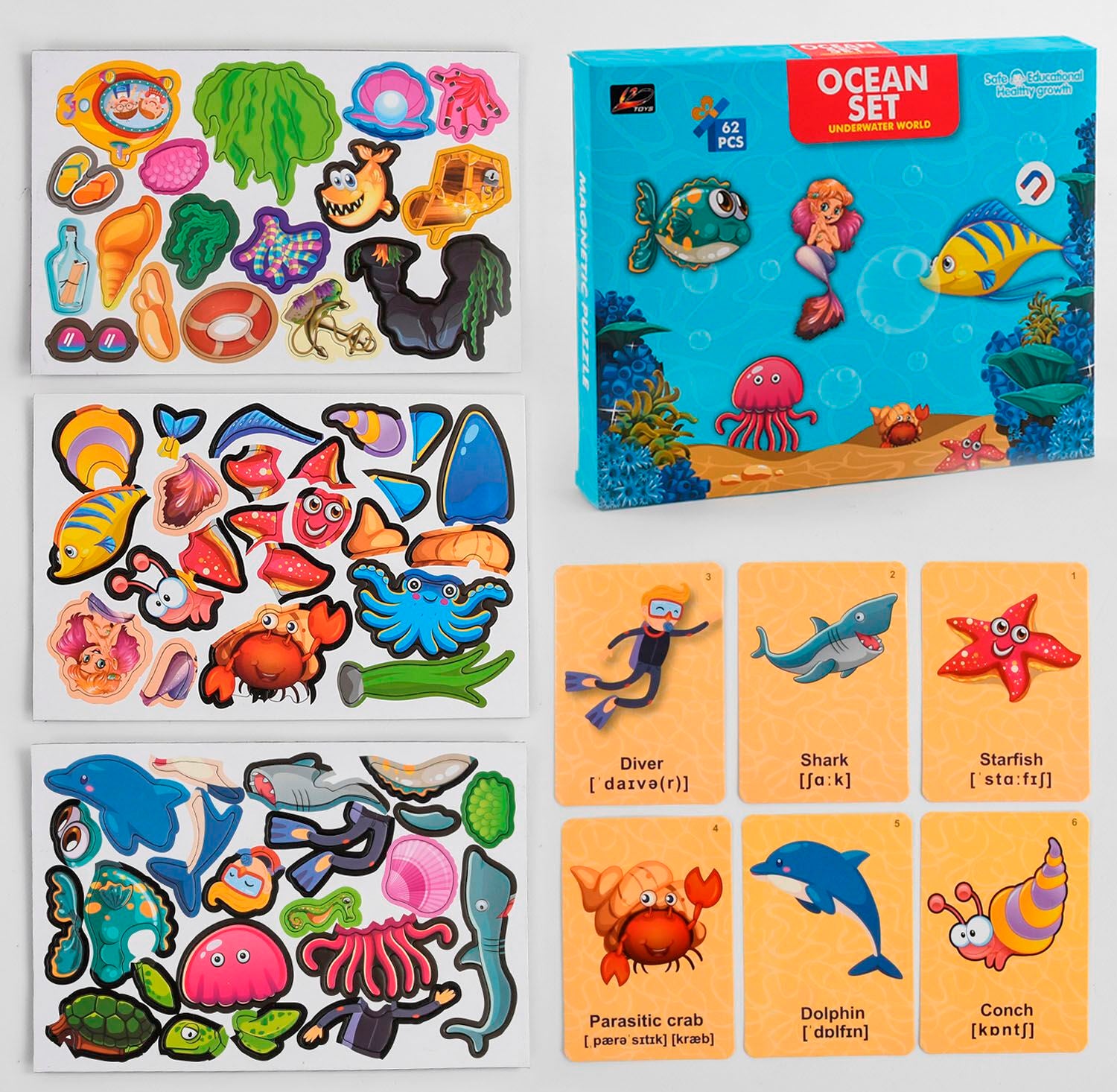 196-2A Ocean Set Magnetic Drawing Board & Puzzle