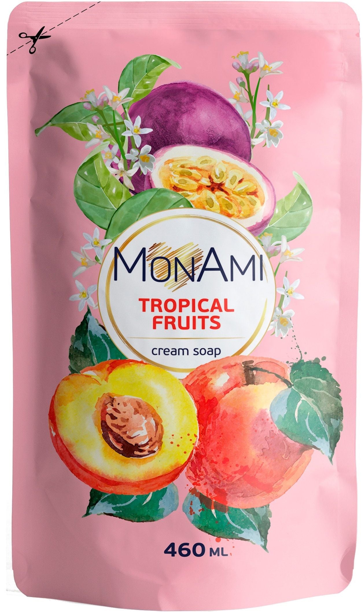 Mon Ami Tropical Fruits Liquid Hand Soap Refill Pouch, 460 mL