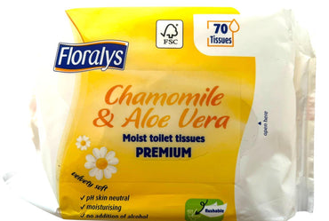 Floralys Chamomile & Aloe Vera Moist Toilet Paper, 70 pcs - Image 2