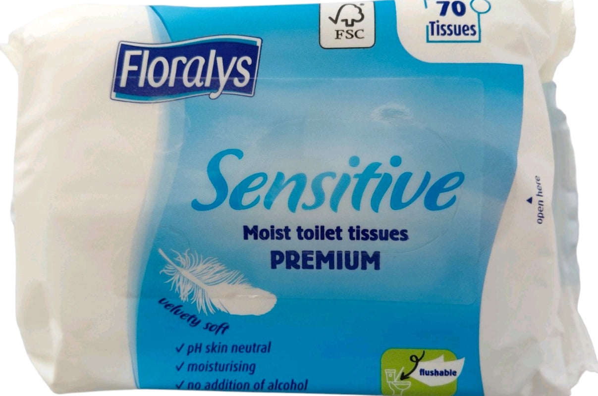 Floralys Premium Sensitive Moist Toilet Paper, 70 pcs - Image 2