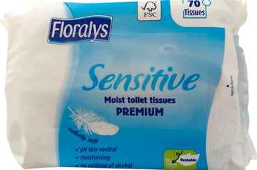 Floralys Premium Sensitive Moist Toilet Paper, 70 pcs - Image 2