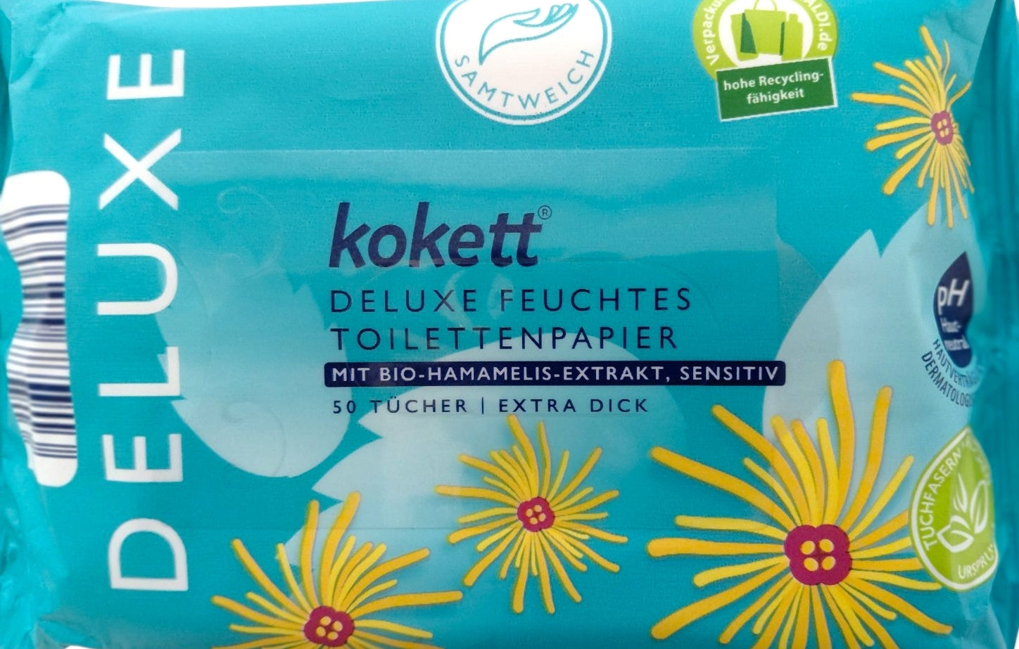 Kokett Deluxe Witch Hazel Moist Toilet Paper, 50 pcs