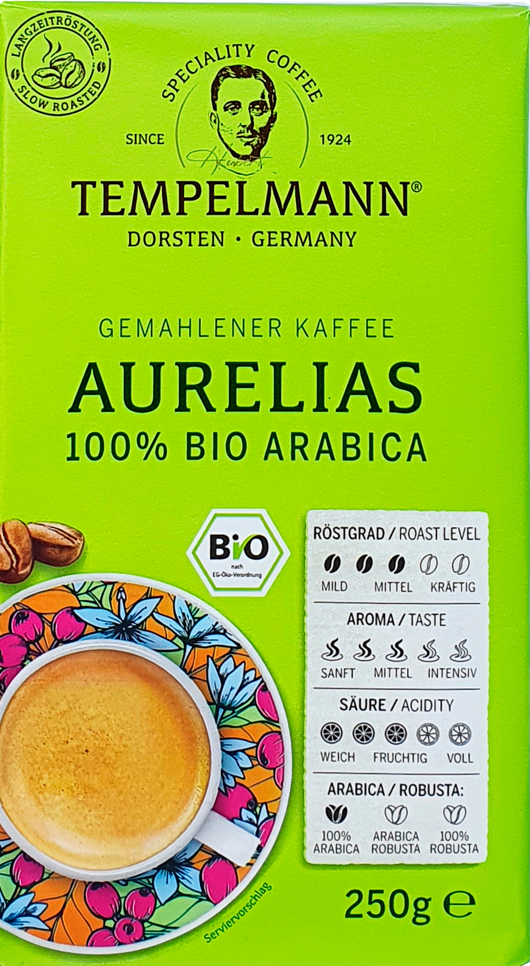 Tempelmann Aurelias Ground Coffee, 250 g