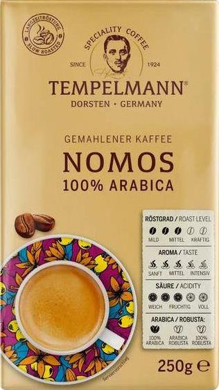 Tempelmann Nomos Ground Coffee, 250 g