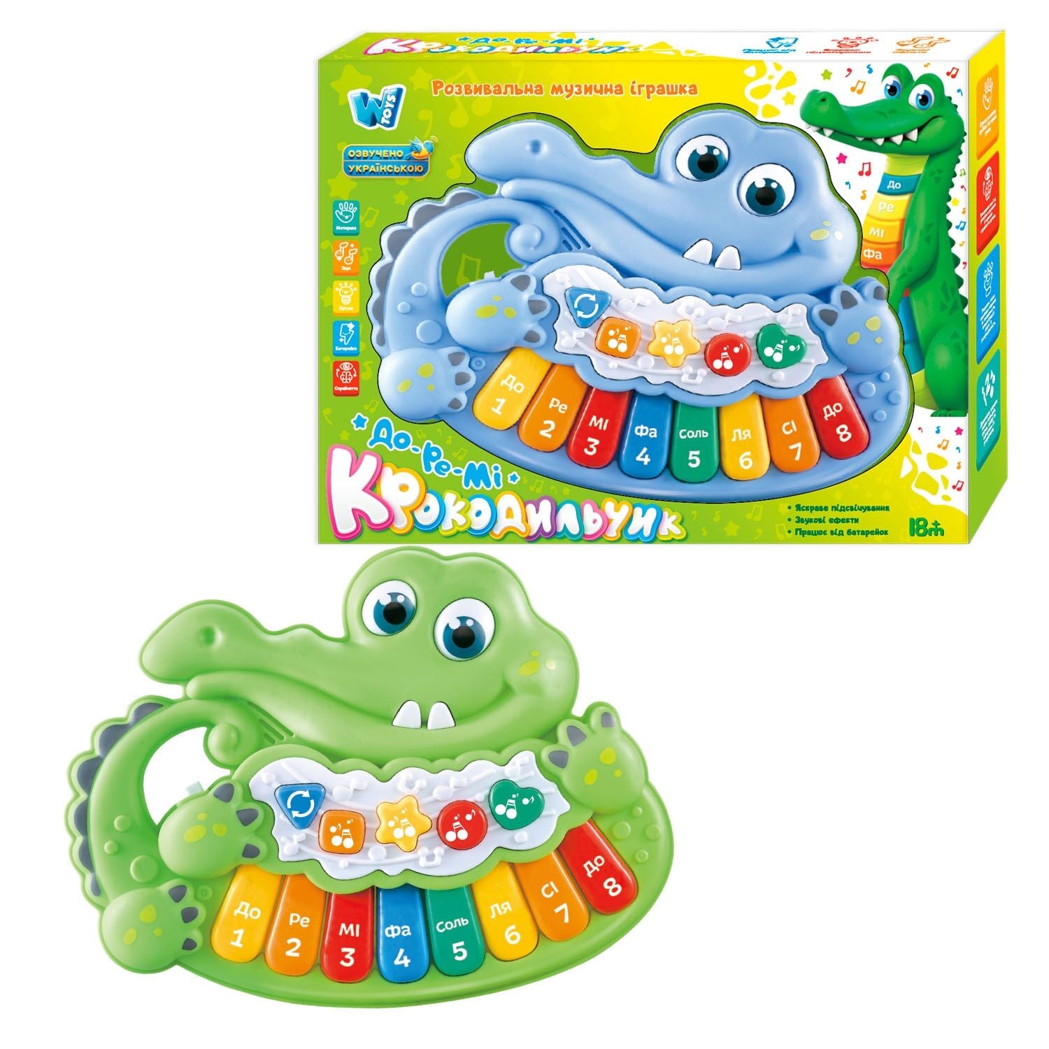 87270 Crocodile Musical Piano with Notes, Numbers, Melodies & Lights