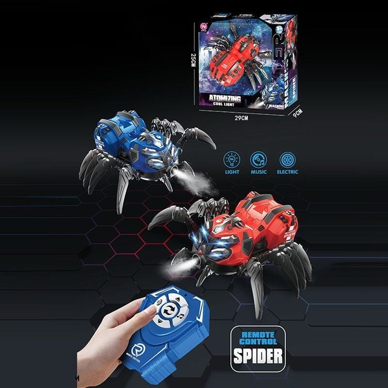 HJ 918 Y Remote-Control Spider with Sounds, Melody, Lights & Steam Generator