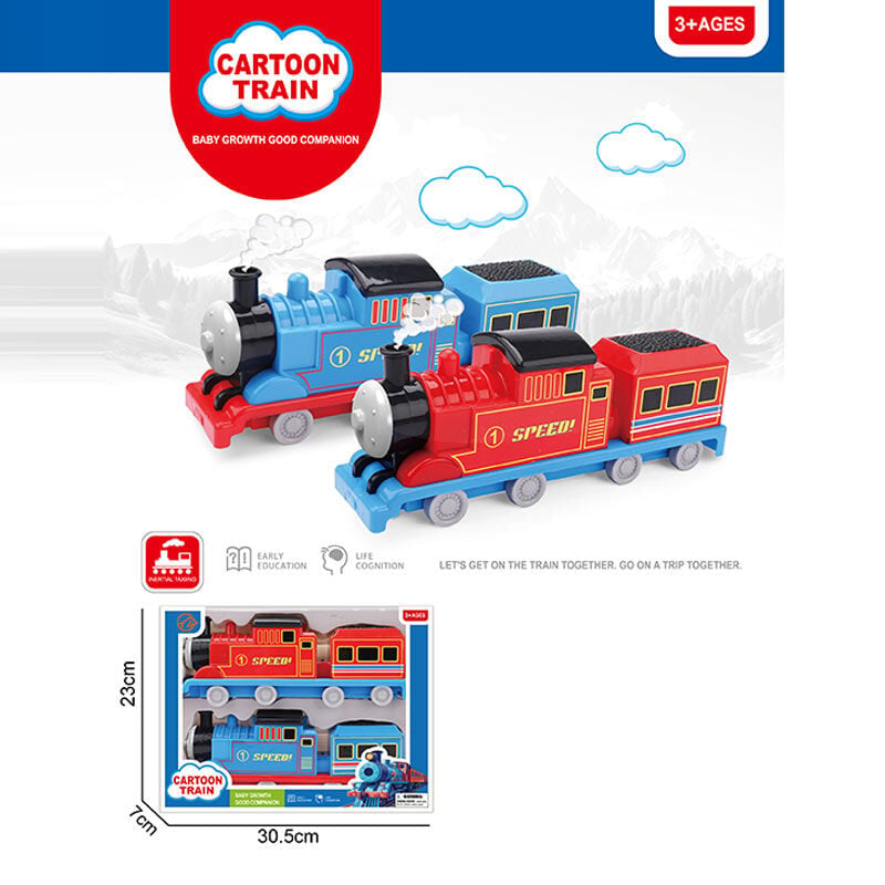 411-1 Boxed Friction-Powered Toy Trains with Cars, 2 pcs