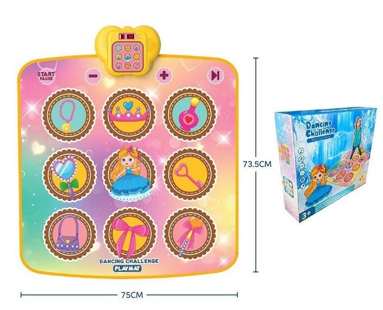 638-8 Battery-Operated Electronic Dance Mat with English Voice, Music, Songs, Lights & 5 Game Levels, 84 x 72 cm