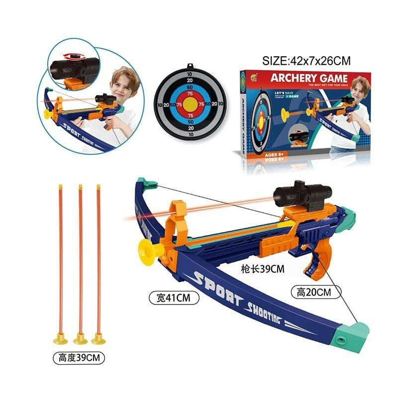 ZG 270-376 Crossbow Set with Illuminated Sight, 3 Suction-Cup Arrows, and Target