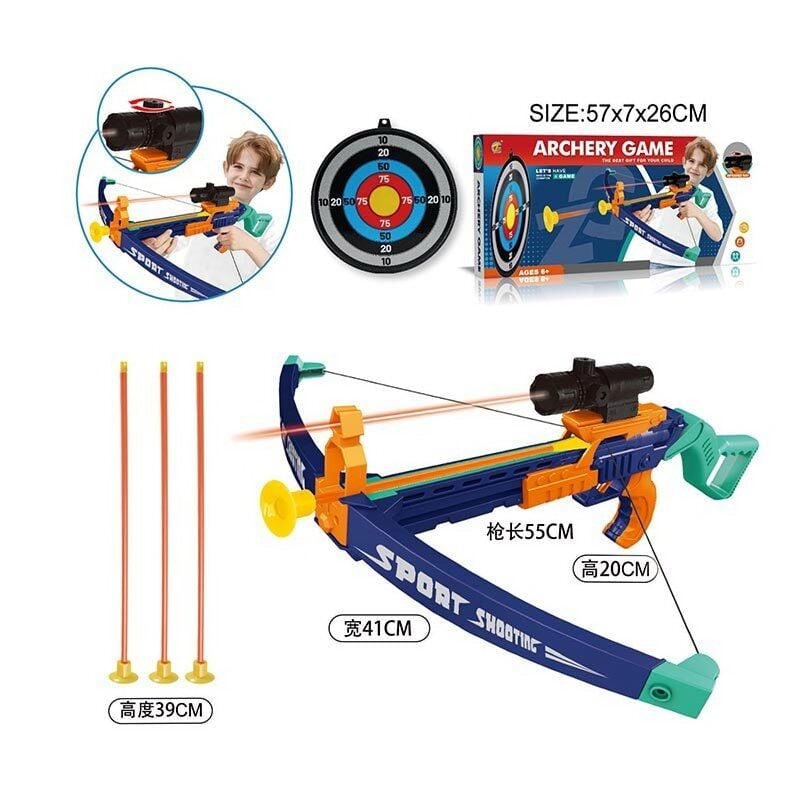 ZG 270-378 Crossbow Set with Illuminated Sight, 3 Suction-Cup Arrows, and Target