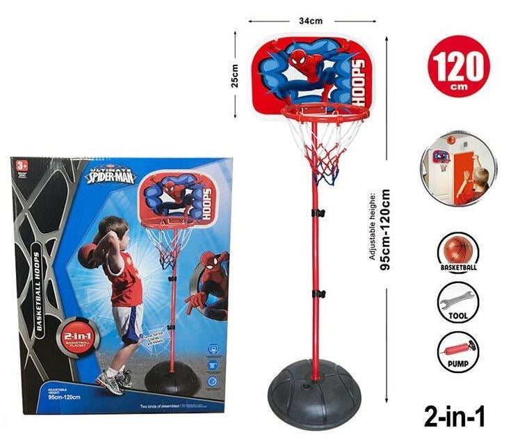 666 D8 Basketball Hoop Set with Ball and Pump, Adjustable to 120 cm