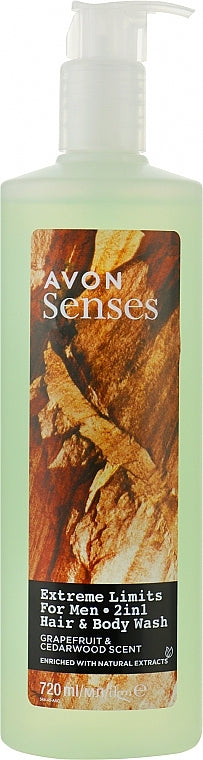 Avon Senses For Men Extreme Limits 2-in-1 Shower Gel, 720 mL