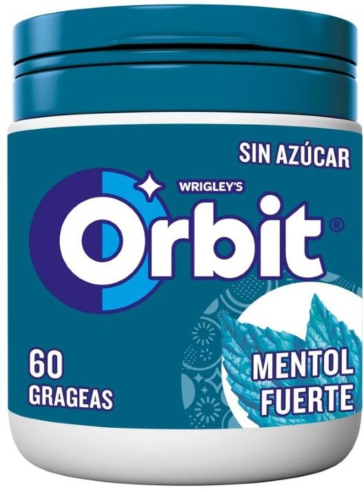 Orbit Strong Menthol Chewing Gum Jar, 60 pcs, 84 g