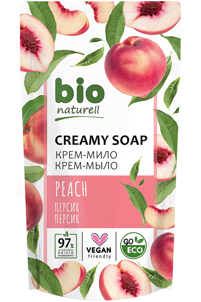 BIO Naturell Peach Liquid Hand Soap Refill Pouch, 460 mL
