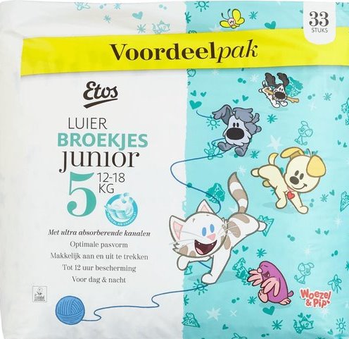 Etos Junior 5 Baby Pull-Up Diaper Pants, 12-18 kg, 33 pcs