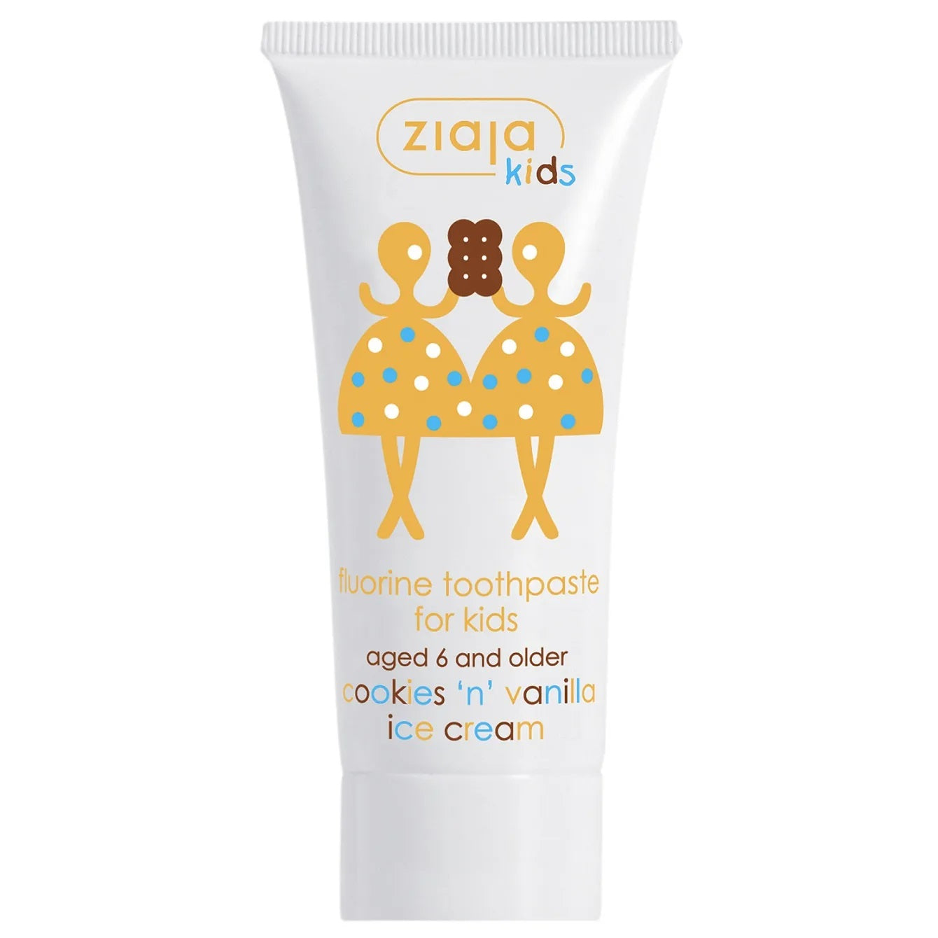 Ziaja Baby Vanilla Ice Cream & Cookies Kids Toothpaste for Ages 6+, 50 mL