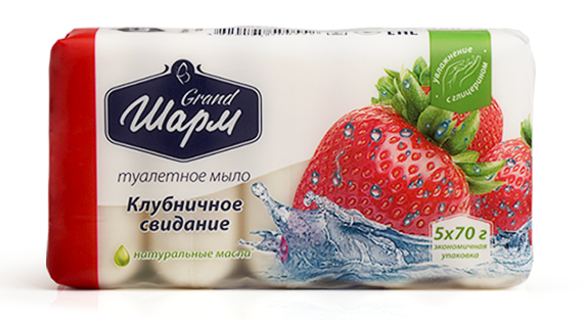 Sharm Strawberry Date Bar Soap, 5 x 70 g