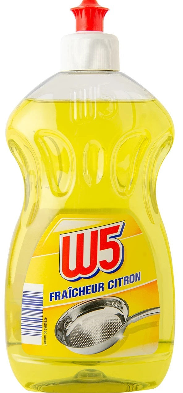 W5 Fresh Lemon Dishwashing Liquid, 500 mL