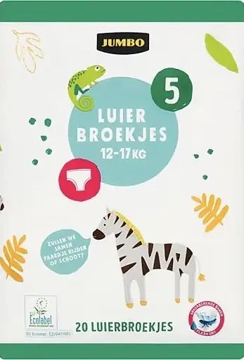 Jumbo Size 5 Baby Pull-Up Diaper Pants, 12-17 kg, 20 pcs