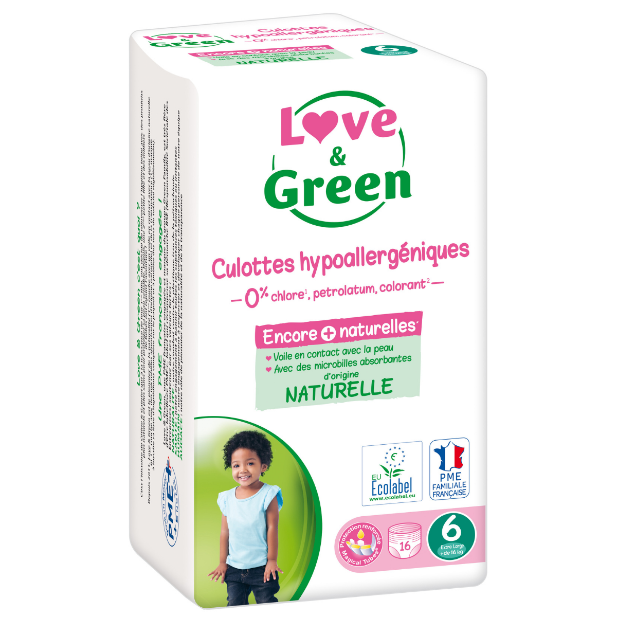 Love & Green Size 6 Baby Pull-Up Diaper Pants, 16+ kg, 16 pcs