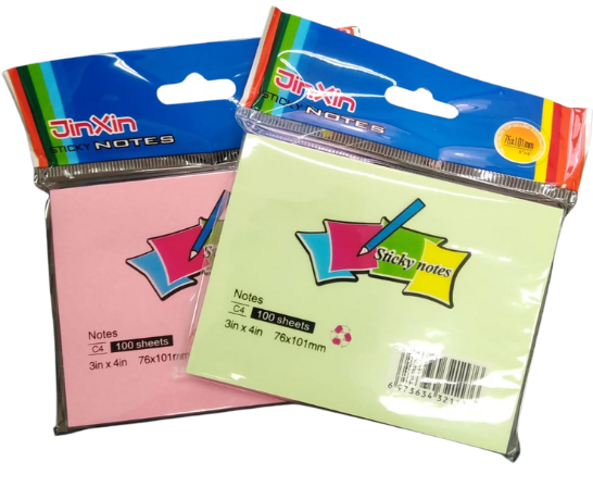 JinXin C4 Self-Adhesive Note Pad, 76 x 101 mm, 100 Sheets