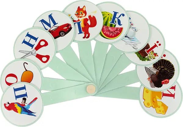 Ukrainian Alphabet Letter Fan with Pictures