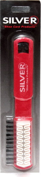 Silver 2-Sided Nubuck & Suede Shoe Brush