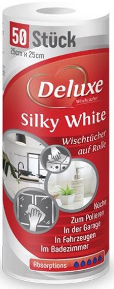 Deluxe Silky White Reusable Cleaning Wipes Roll, 50 pcs
