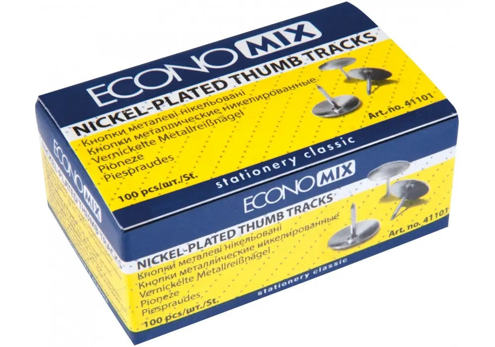 Economix 41101 Nickel Thumbtacks, 100 pcs