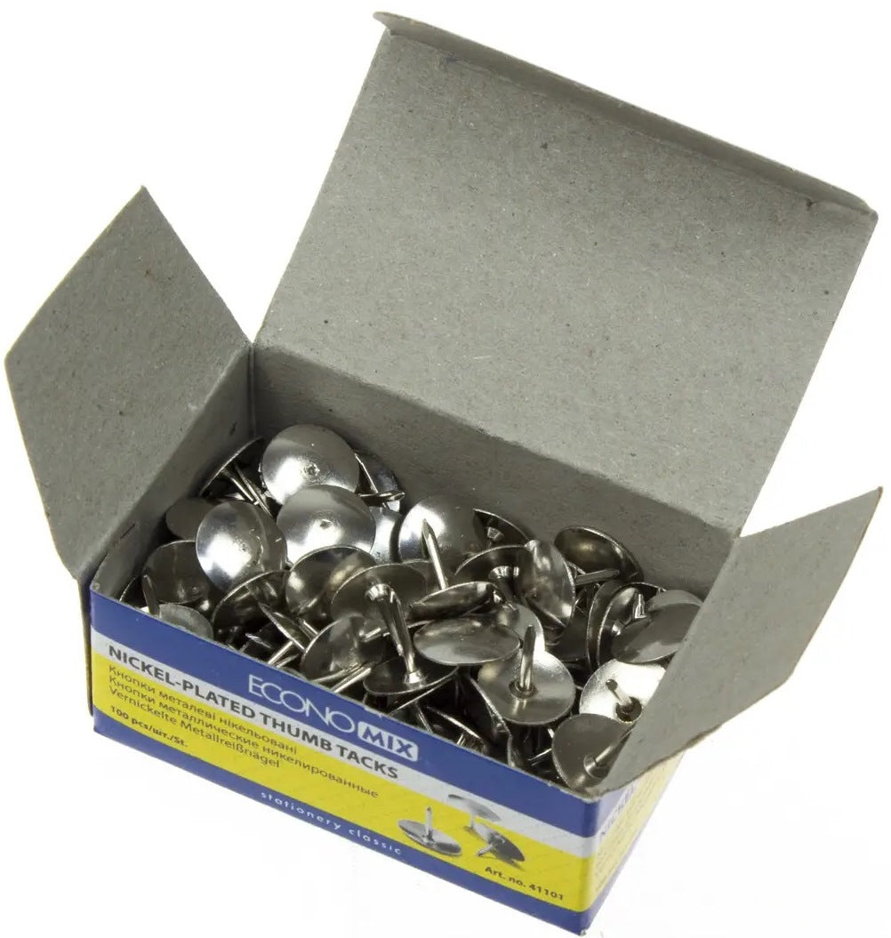 Economix 41101 Nickel Thumbtacks, 100 pcs - Image 2