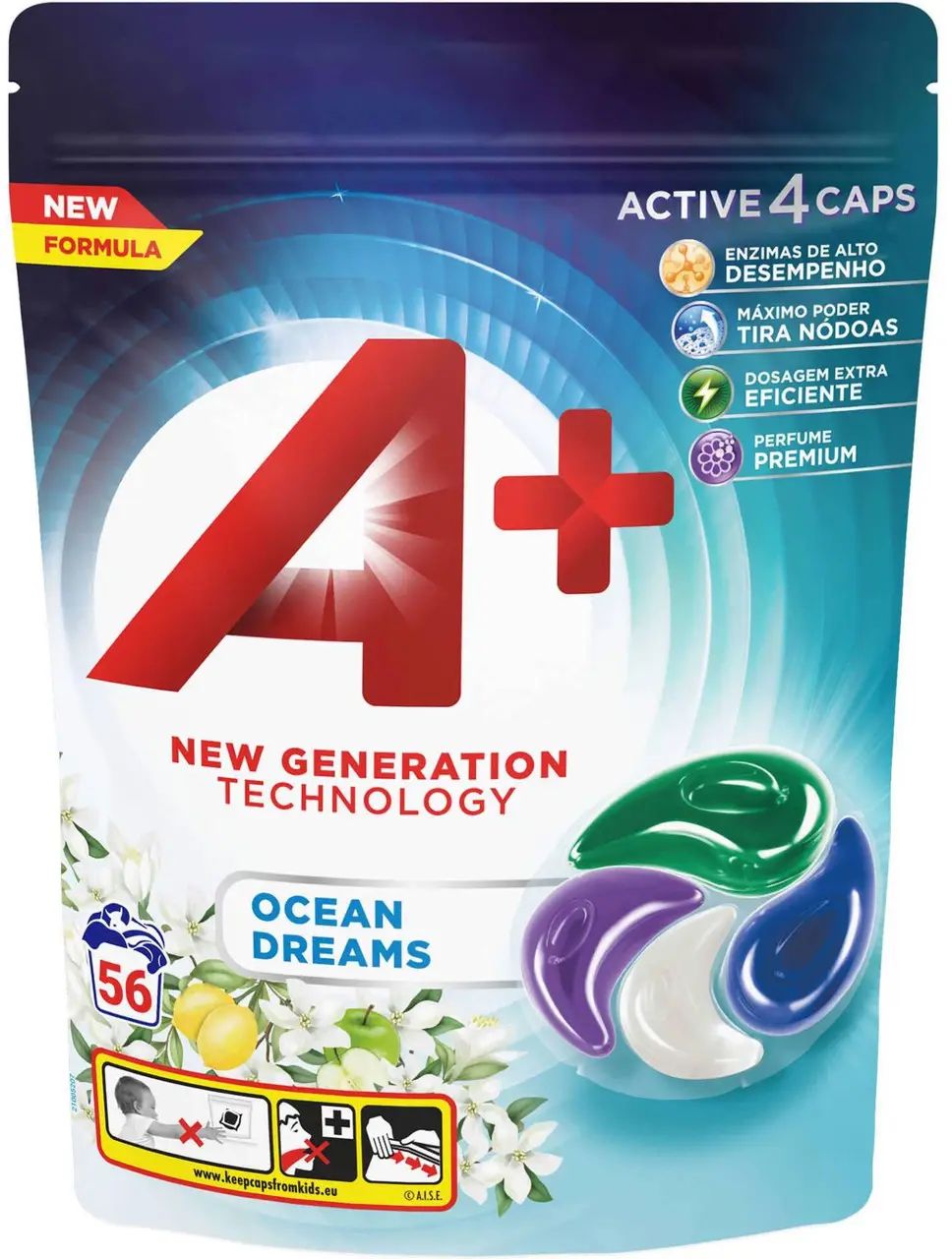 A+ 4-in-1 Ocean Dream Laundry Detergent Pods, 56 pcs (Price per 1 pc)