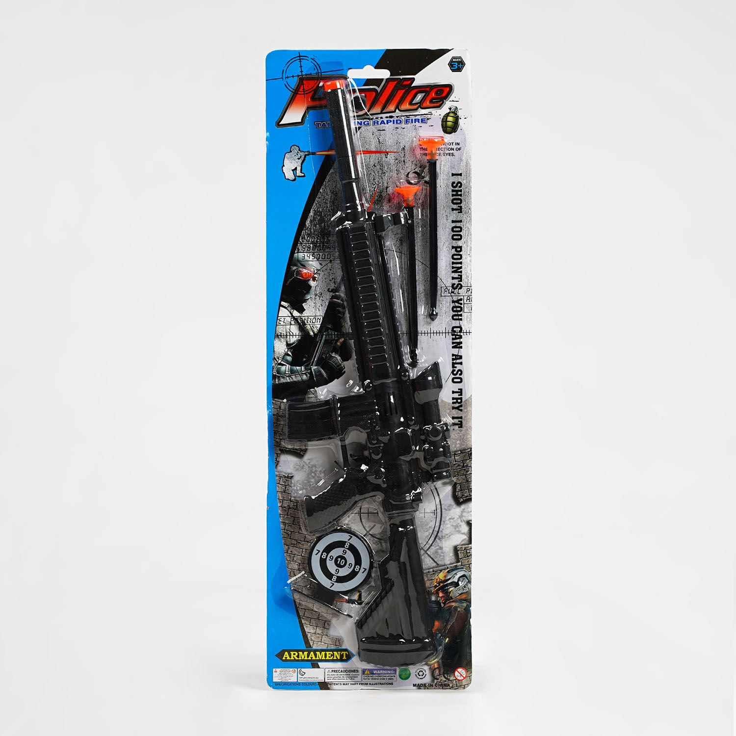 822-63 Police Toy Blaster with Suction-Cup Darts