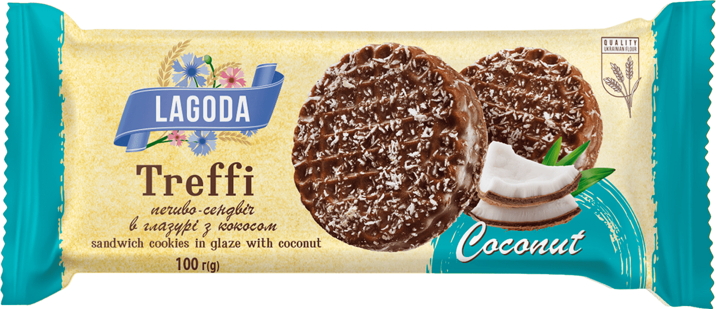 Zagora Treffi Sugar Cookies in Milk Glaze with Coconut, 100 g - Image 2