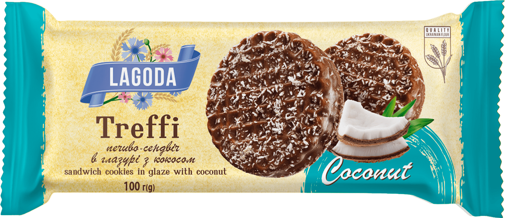 Zagora Treffi Sugar Cookies in Milk Glaze with Coconut, 100 g - Image 2
