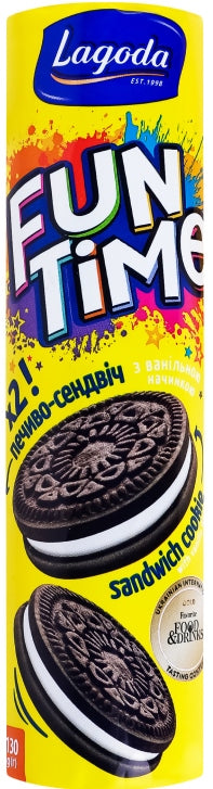 Lagoda Fun Time Vanilla-Filled Sandwich Cookies, 130 g