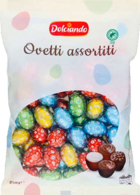 Dolciando Ovetti Assortiti Filled Chocolate Eggs, Assorted, 850 g