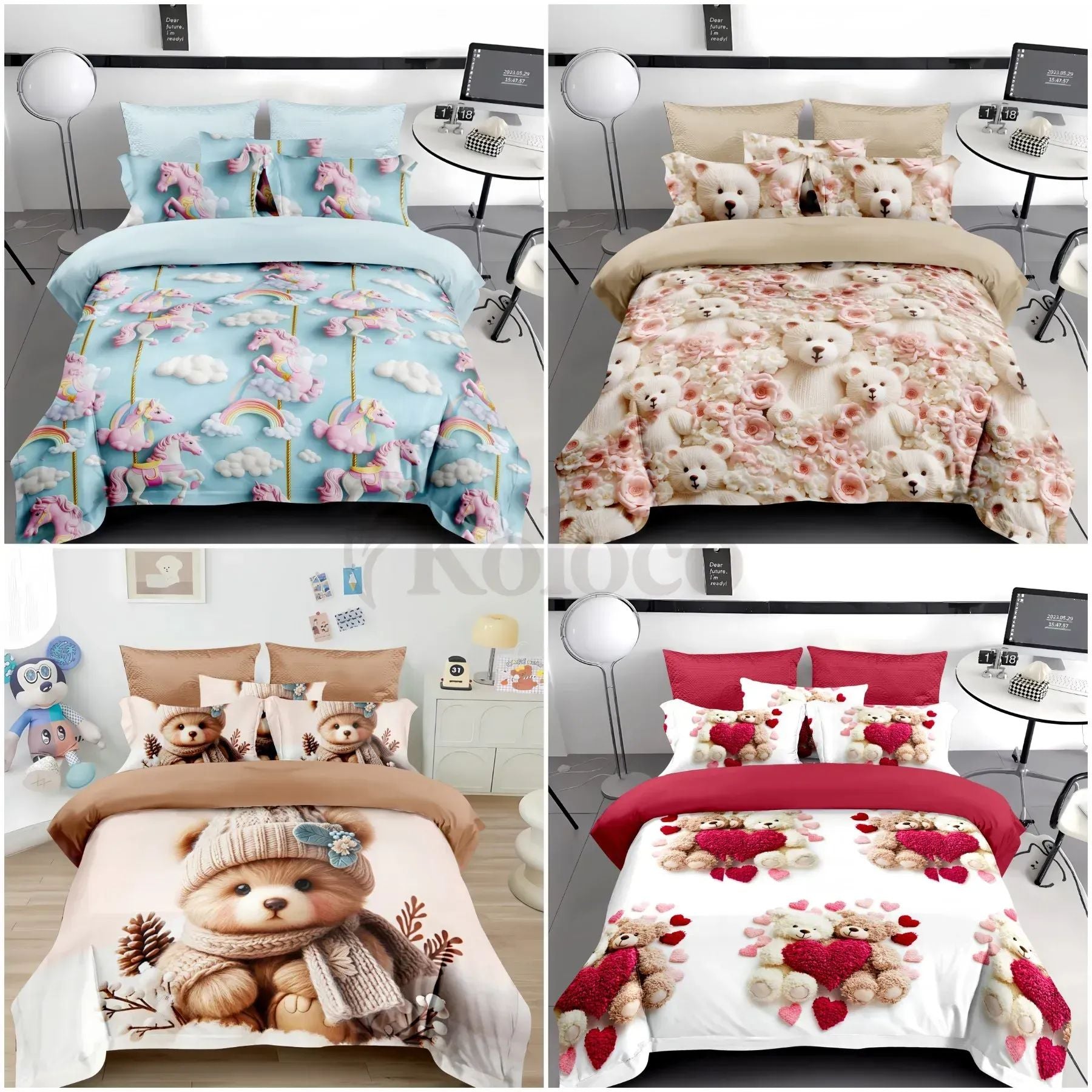 Koloco 06-594-20 Kids' 5D Flannel Twin Bedding Set - Image 2