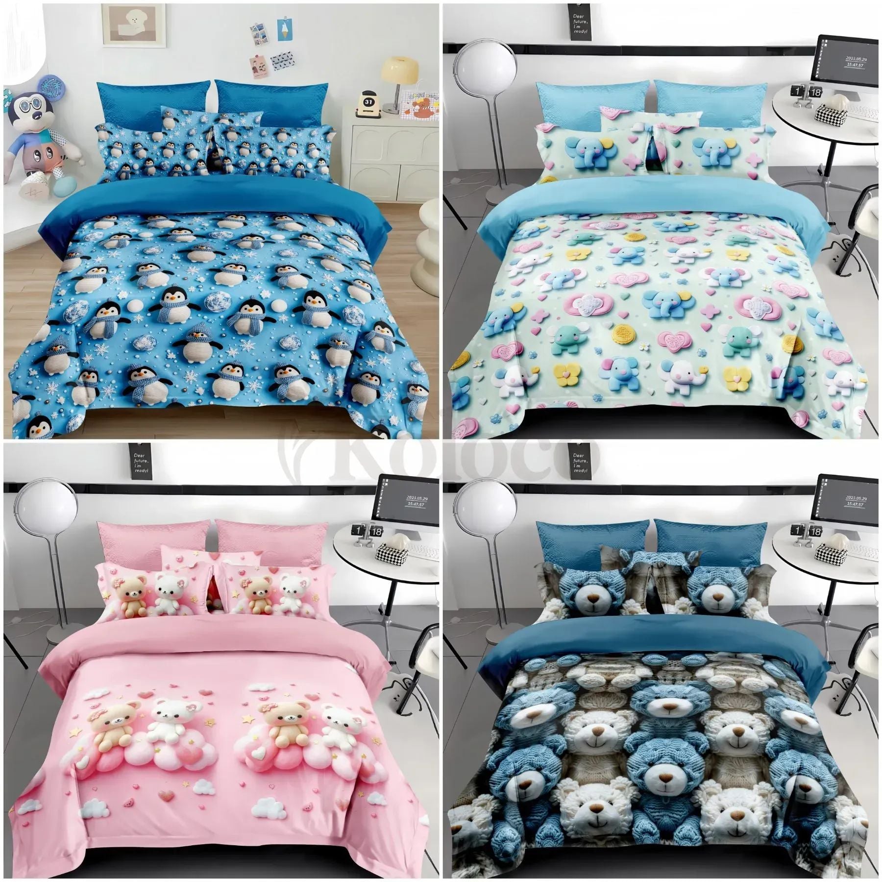 Koloco 06-594-20 Kids' 5D Flannel Twin Bedding Set - Image 3