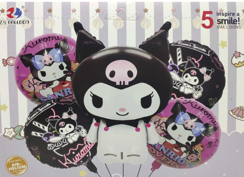 1212-37 Kuromi Bunny Balloon Set, 5 pcs