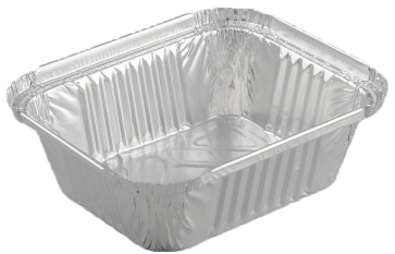 R46L Aluminum Foil Container with Lid, 147 x 122 x 40 mm
