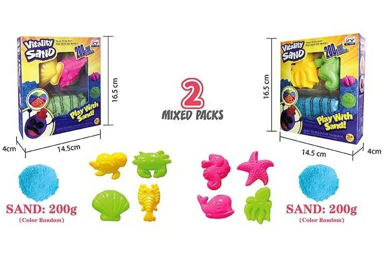 Vitality Sand 1907 C Kinetic Sand Set with 1 Color & 4 Molds, 200 g