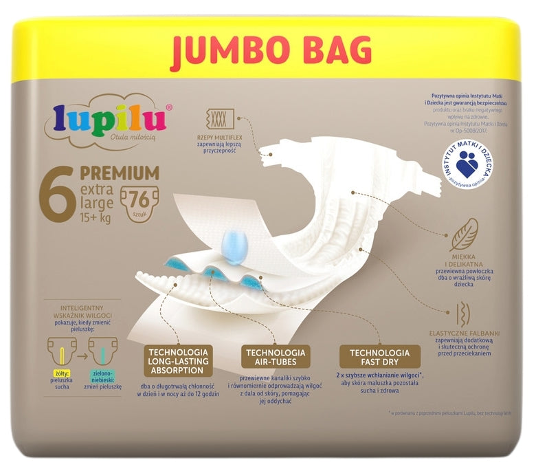 Lupilu Premium Jumbo Bag 6 Baby Diapers, 76 pcs, 15+ kg - Image 2