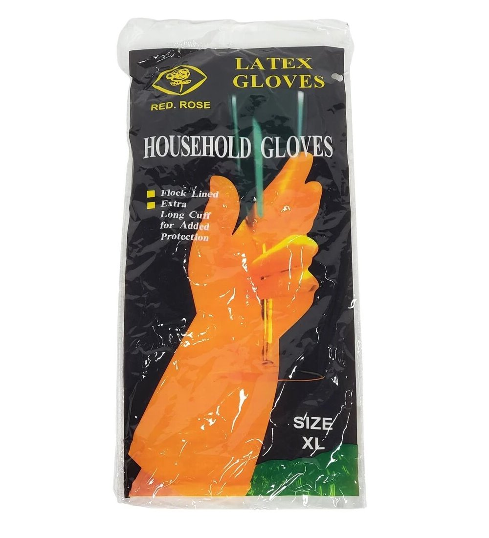 Rose King Household Latex Gloves, Size XL, 1 pair