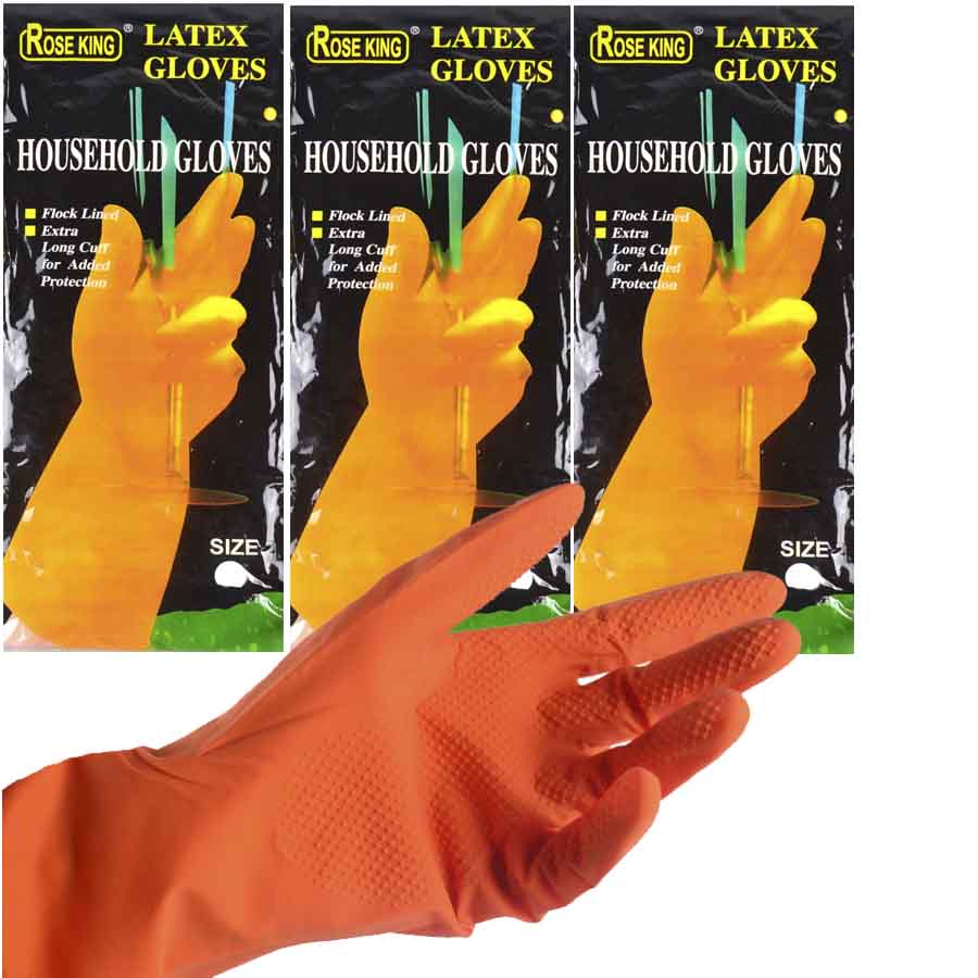 Rose King Household Latex Gloves, Size XL, 1 pair - Image 2