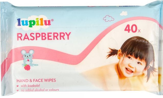 Lupilu Raspberry Baby Hand & Face Wet Wipes, 40 pcs