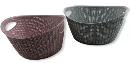 Ucsan Plastik M-069 Oval Knit-Style Basket, 35 x 29 x 18.5 cm, 9 L - Image 2