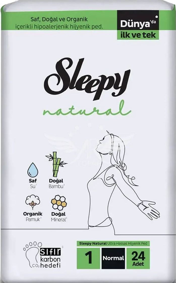 Sleepy Natural Normal Sanitary Pads, 24 pcs