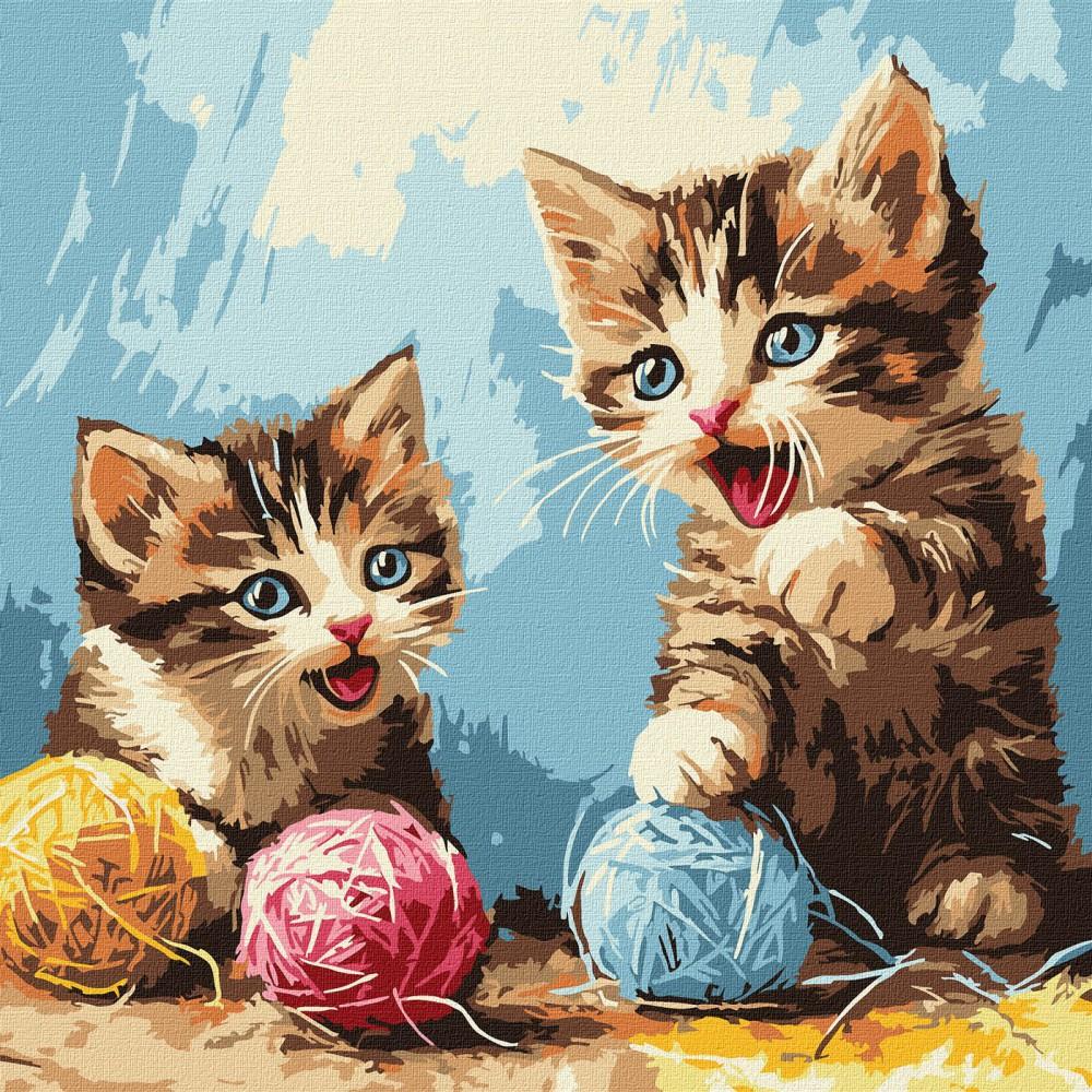 Ideyka KNO6721 Yarn Balls Paint-by-Numbers Set, 30 x 30 cm