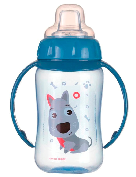 Canpol Babies 56/512 Blue Puppy Baby Training Cup with Silicone Spout, 6+ Months, 320 mL